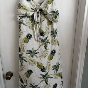 Promesa White and Green Floral Dress